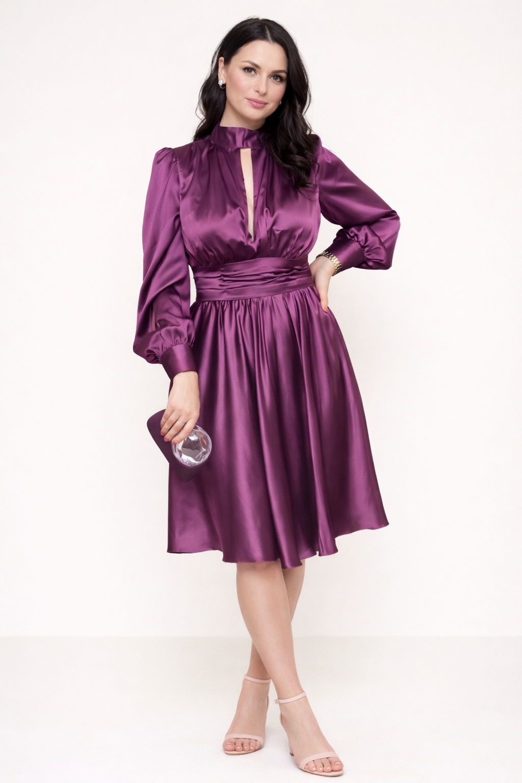 Wine Whisper Satin Midi