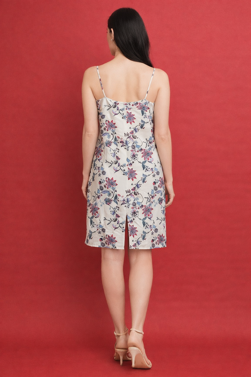 Scarlet Bloom Slip Dress